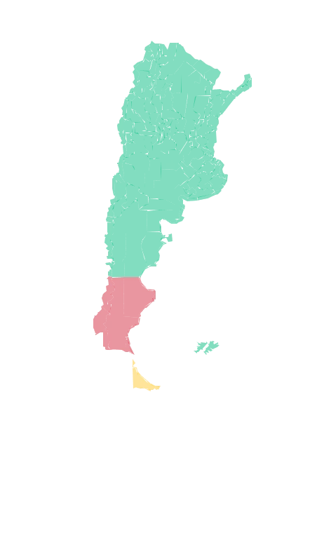 Mapa de alertas meteorológicas del Servicio Meteorológico Nacional