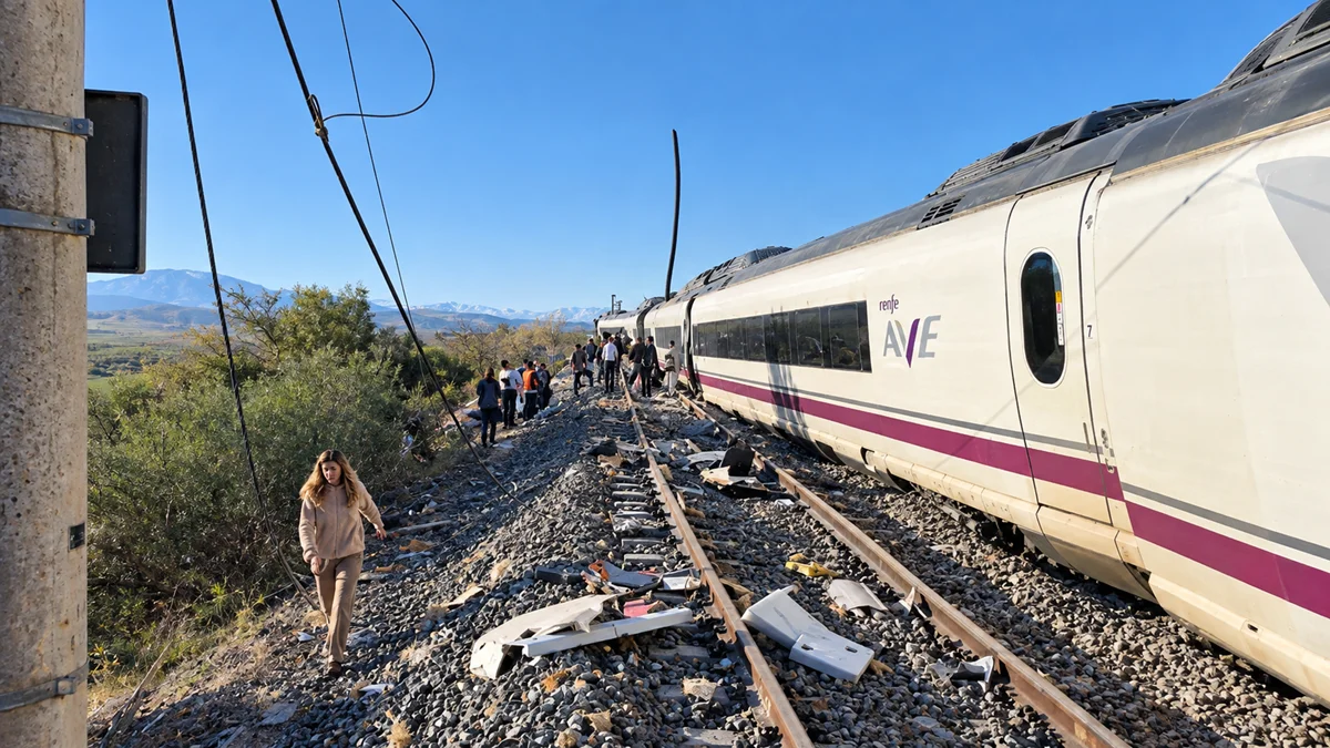 Descarrilamiento de tren AVE en la montaña
