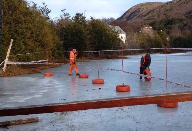 demarcan la laguna del diablo