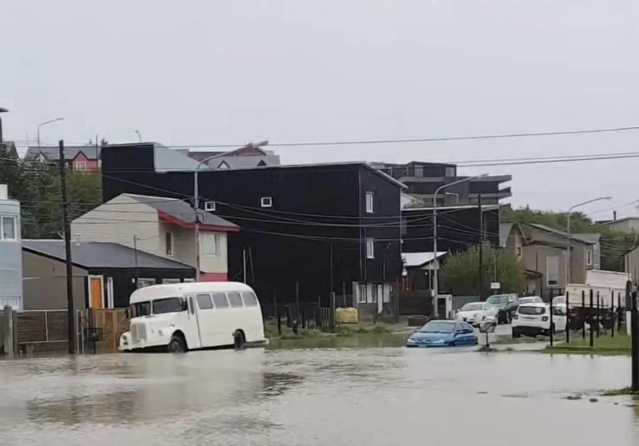 lluvia calles anegadas Ushuaia