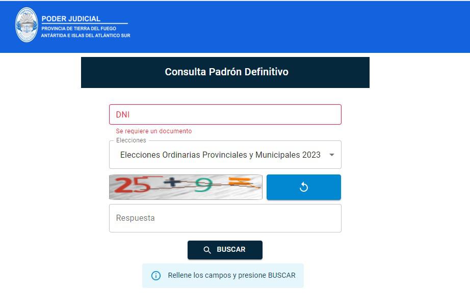 padron tierra del fuego