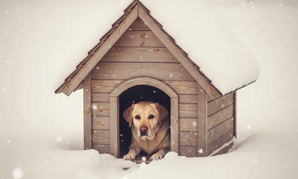 perro nieve frio